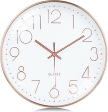 Navaris 30cm Orologio da Parete Moderno Silenzioso, Oro Rosa Numeri 3D