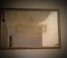 QUADRO A SPECCHIO BIRRA "HEINEKEN" ORIGINALE  VINTAGE ANNI '60 DA COLLEZIONE