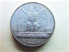 5 LIRE 1929 REGNO D'ITALIA BB/SPL GR. 5