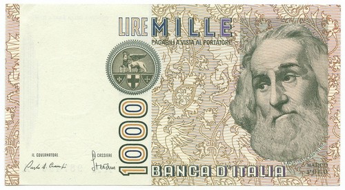 1000 lire marco polo prima - lire,