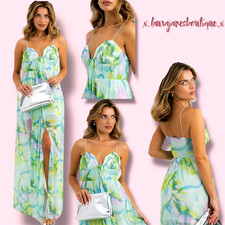 Maxi abito verde foderato in