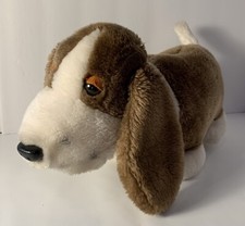 Vintage Dakin Bassett Hound cane peluche coin bank 1987 13" raro