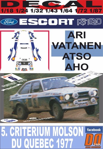 Decal ford escort 1800 mkii - rs,