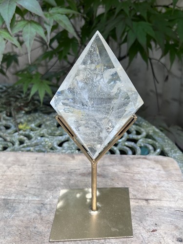 Clear quartz faceted diamond - quartz,