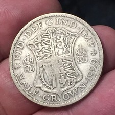 GREAT BRITAIN HALF 1/2 crown 1929 - George V ARGENTO