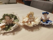 3 bambole di porcellana di Capodimonte 6cm completamente di porcellana 