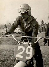 Foto originale Victor Arbekov pilota russo di motocross (CZ moto) GP Italia 1965