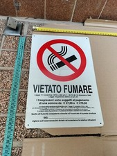 Cartello Segnaletica in Lamiera Alluminio Divieto Scritta Vietato Fumare