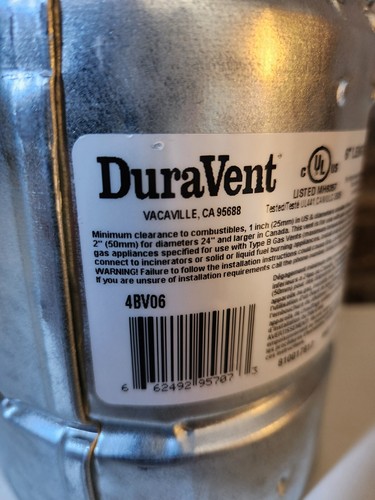 Duravent dia tubo - duravent, 4"