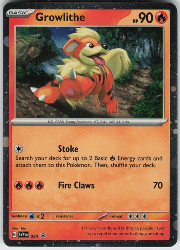 Holo foil growlithe 024 promo - growlithe,
