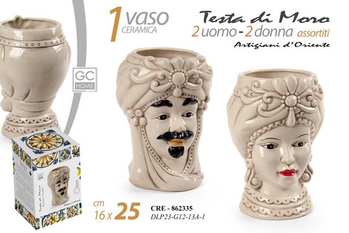 Vaso testa moro coppia uomo - testa,