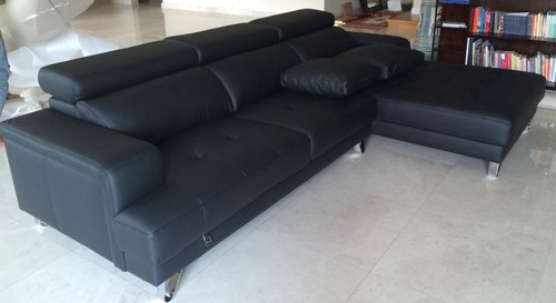 Divano posti pelle nero con - pelle,