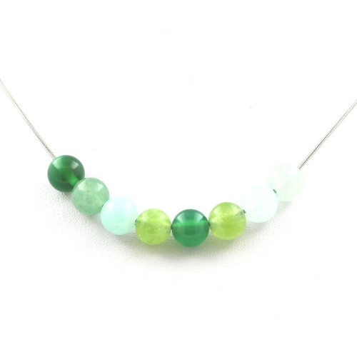 Collana perle agata - perle, verde