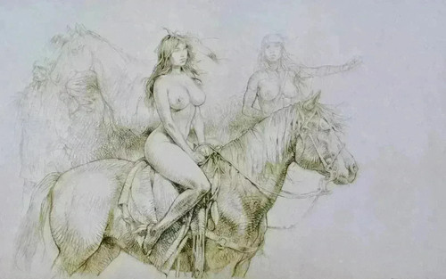 Paolo serpieri cavalière nue - paolo,