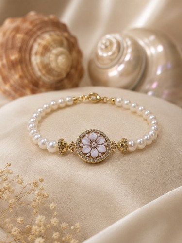 Bracciale cammeo fiore loto - di,