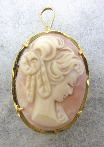 Spilla ciondolo cammeo - spilla, a