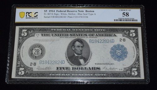 Pcgs 847a 1914 banconota - fr-847a, $5
