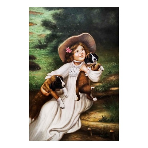 Quadro olio tela bambina - olio,