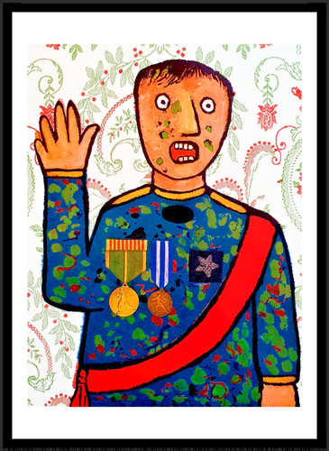 Enrico baj litografia - baj, - litografia 