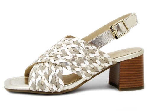 Sandali donna pelle beige - pelle,