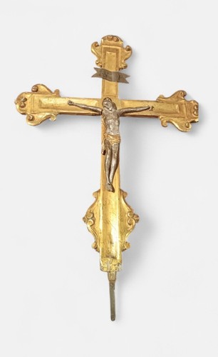 Antico grande crocifisso - , in