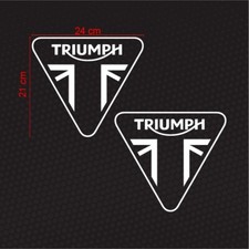 2 Adesivi Stile Triumph - Compatibili modelli Street e Scrambler - Prespaziati