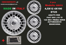 4 Cerchi lega 12 stilauto GRIFO SILVER Fiat 500 D L F R  epoca OLD 4x190 Vecchia