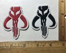 2 toppe Star Wars Mandalorian Iron On Boba Fett cacciatore di taglie teschio mitosauro