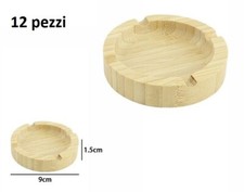 Set 12 Pezzi Posacenere In Legno Bambù Porta Cenere Sigaretta Tondo dfh