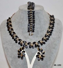 Bellissima parure collier, bracciale e orecchini, goldtone anni 60