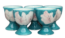 Ernestine Salerno 5 portauovo dipinti a mano dipinti a mano uova Italia Mid.Century