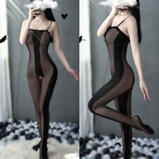 Bodystocking Cavallo Aperto Catsuit Sexy lingerie Intimo Tuta Nero Scoperto