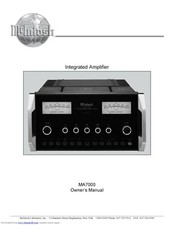 Manuale di istruzioni - Owner's Manual per McIntosh MA 7000 