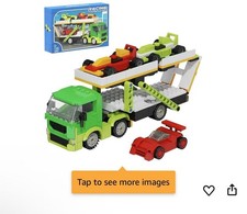 Car Transporter Building Kit, Double Layer Structure Carrier Truck and Trailer B