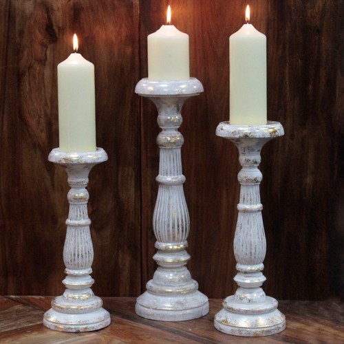 Set portacandele legno - 3,