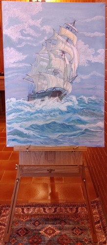 Dipinto olio veliero nel mare - ,