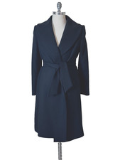 Dolce & Gabbana Wool Wrap Coat Jacket Black IT 44 US 10 Classic Luxury Trench