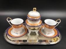 SERVIZIO SET CAFFé MOKA TET A TET STILE VENEZIANO T LIMOGES ORO ZECCHINO VINTAGE