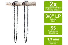 2 Längsschnitt Sägeketten passend für McCulloch Mac 940 | 40cm 3/8LP 55TG 1,3mm