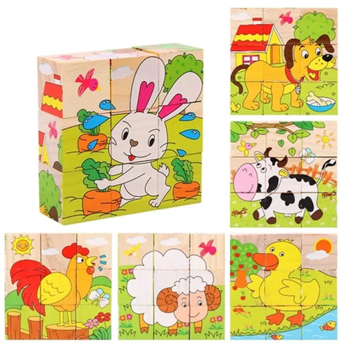 Puzzle rompicapo cubi legno - rompicapo,
