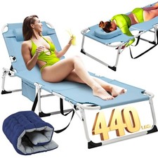 NAIZEA Sedia Abbronzante, Pieghevole Patio Lounge Chaise Sedia Regolabile per Spiaggia