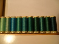 10 SPOLETTE FILO GUTERMANN 100% Poliestere 100 mt TONALITA' VERDE SMERALDO GIADA