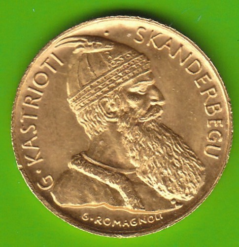 Moneta oro albania - moneta,