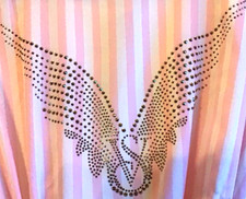 Accappatoio Victoria’s Secret Fashion Show 2025 strass ali di angelo a righe NUOVO XS/S