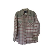 Wrangler Brush Popper Shirt Mens 2X Gray Plaid Pearl Snap Gaucho Cowboy Western