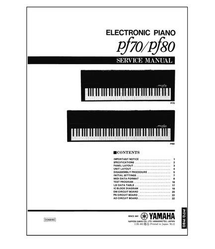 Yamaha 80 service - pf-70, pf-80