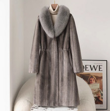 Cappotto donna visone velluto donna pelliccia di volpe collo pelliccia media lungo giacche outwear caldo