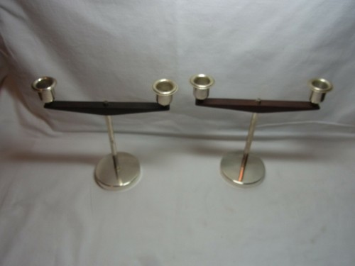 Coppia portacandele teak - in,