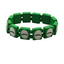Bracciale in legno baffi verde