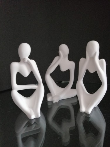 Tre sculture astratte gesso - astratte, in